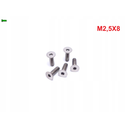 M2,5x8 śruba tytanowa imbusowa din 7991 tytan grade 5