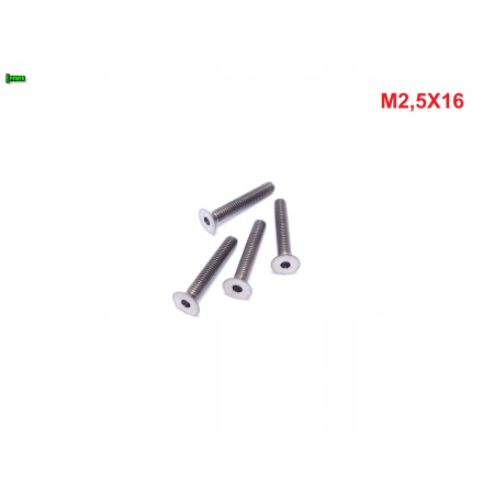 M2,5x16 tytanowa śruba gr5 imbusowa din 7991 śruby tytanowe m2,5 grade 5