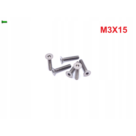M3x15 śruba imbusowa din 7991 tytanowa tytan gr5 śruby tytanowe grade 5