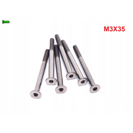 M3x35 tytanowa śruba imbusowa gr5 din 7991 śruby tytanowe m3 tytan grade 5