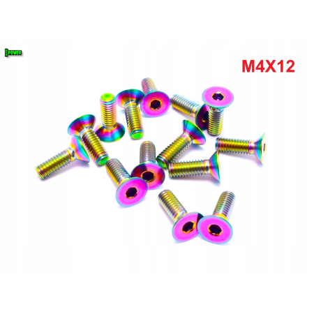 M4x12 śruba tytanowa gr5 imbusowa din 7991 tytan gr5 śruby tytanowe grade 5