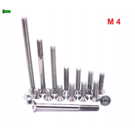 M4x12 śruba tytanowa gr5 imbusowa din 7991 tytan gr5 śruby tytanowe grade 5