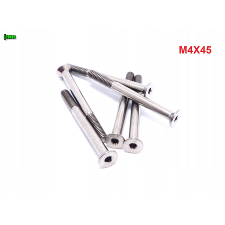 M4x45 tytanowa śruba gr5 imbusowa din 7991 śruby tytanowe m4 tytan grade 5