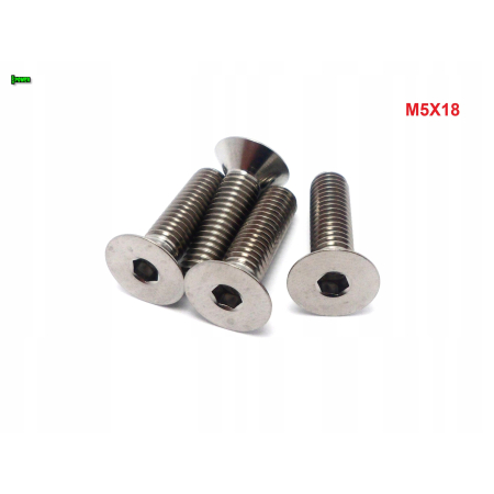 M5x18 śruby tytanowe gr 5 din 7991 imbus śruba tytanowa tytan grade 5