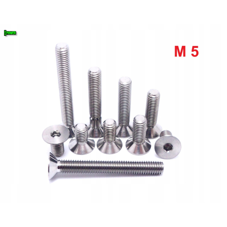 M5x18 śruby tytanowe gr 5 din 7991 imbus śruba tytanowa tytan grade 5