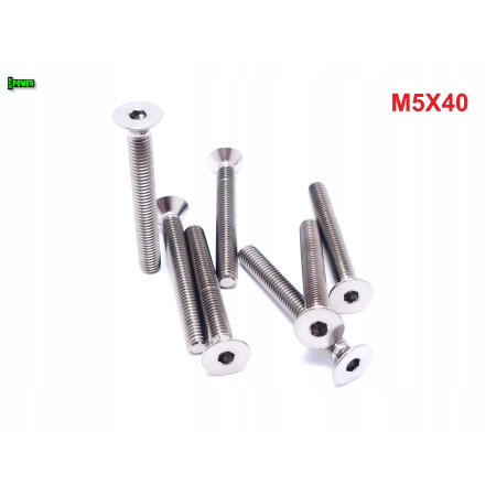 M5x40 śruby tytanowe gr 5 din 7991 imbus śruba tytanowa tytan grade 5