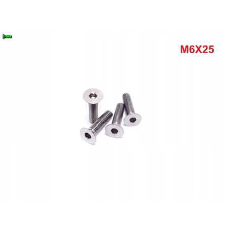 M6x25 śruba tytanowa gr5 imbusowa din 7991 tytan gr5 śruby tytanowe grade 5