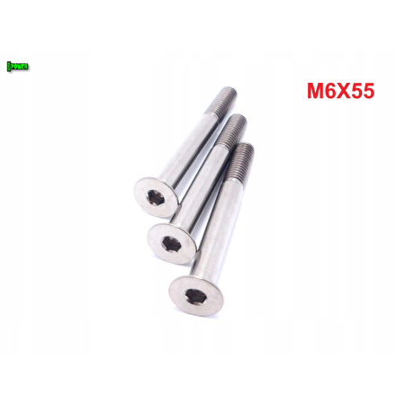 M6x55 tytanowa śruba imbusowa din 7991 śruby tytanowe m6 tytan grade 5