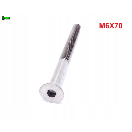 M6x70 tytanowa śruba imbusowa din 7991 śruby tytanowe m6 tytan grade 5