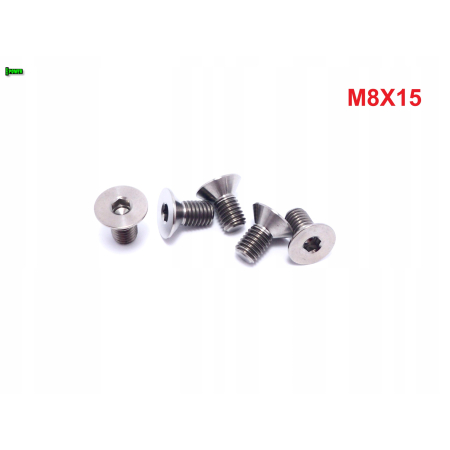 M8x15 śruba tytanowa gr5 imbusowa din 7991 tytan gr5 śruby tytanowe grade 5