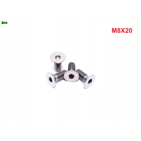 M8x20 śruba tytanowa gr5 imbusowa din 7991 tytan gr5 śruby tytanowe grade 5