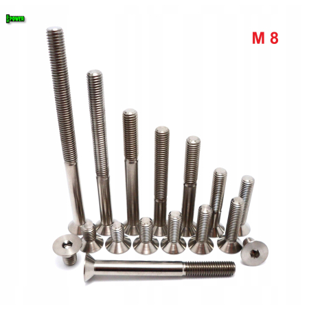 M8x35 śruba tytanowa gr5 imbusowa din 7991 tytan gr5 śruby tytanowe grade 5