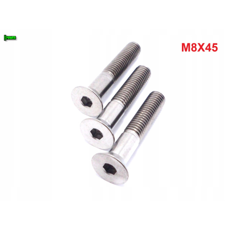 M8x45 tytanowa śruba imbusowa din 7991 śruby tytanowe m8 tytan grade 5