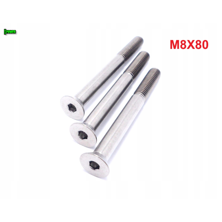 M8x80 tytanowa śruba imbusowa din 7991 śruby tytanowe m8 tytan grade 5