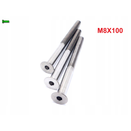M8x100 tytanowa śruba imbusowa din 7991 śruby tytanowe m8 tytan grade 5