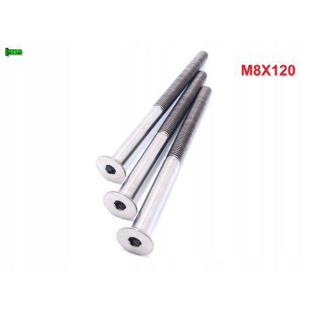 M8x120 tytanowa śruba imbusowa din 7991 śruby tytanowe m8 tytan grade 5