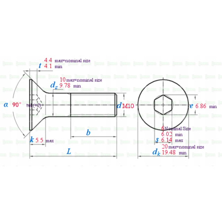 M10x35 tytanowa śruba imbusowa din 7991 śruby tytanowe m10 tytan grade 5