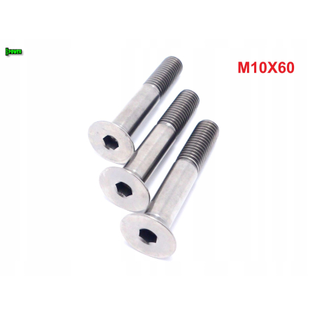 M10x60 tytanowa śruba imbusowa din 7991 śruby tytanowe m10 tytan grade 5