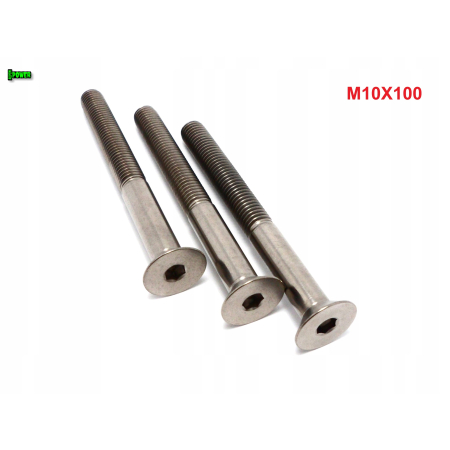M10x100 tytanowa śruba imbusowa din 7991 śruby tytanowe m10 tytan grade 5