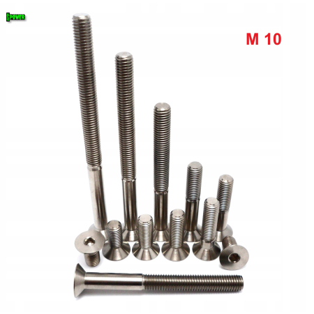 M10x150 tytanowa śruba imbusowa din 7991 śruby tytanowe m10 tytan grade 5