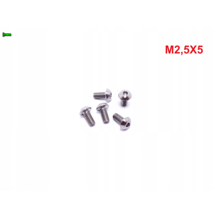 M2,5x5 śruby tytanowe iso 7380 śruba tytanowa gr 5 tytan grade 5