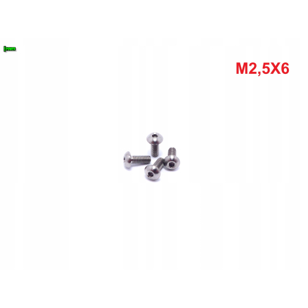M2,5x6 śruby tytanowe iso 7380 śruba tytanowa gr 5 tytan grade 5
