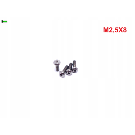 M2,5x8 śruby tytanowe iso 7380 śruba tytanowa gr 5 tytan grade 5