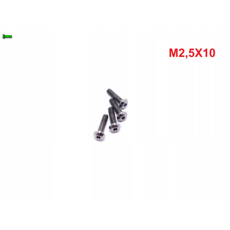 M2,5x10 śruby tytanowe iso 7380 śruba tytanowa gr 5 tytan grade 5