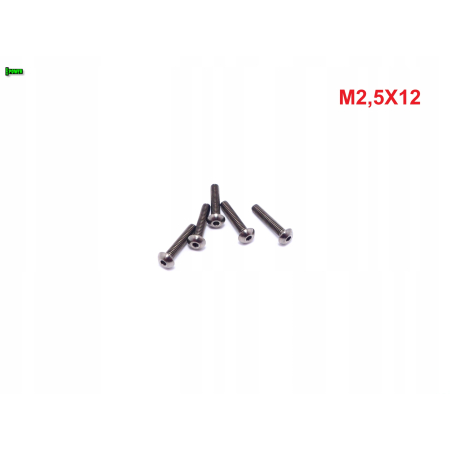 M2,5x12 śruby tytanowe iso 7380 śruba tytanowa gr 5 tytan grade 5