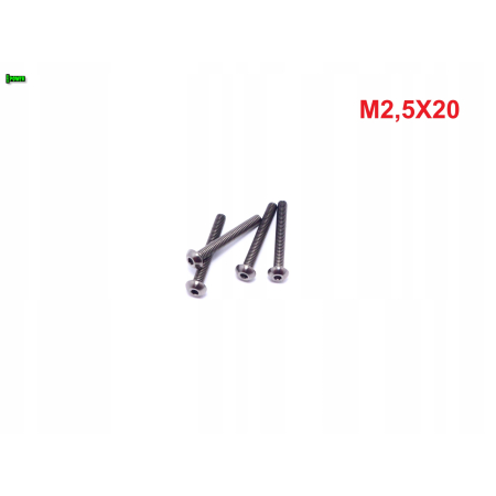 M2,5x20 śruby tytanowe iso 7380 śruba tytanowa gr 5 tytan grade 5