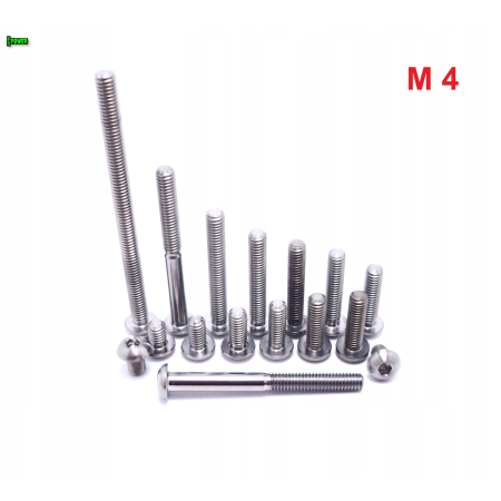 M4x40 śruba tytanowa z łbem kulistym imbusowa iso 7380 śruby tytan grade 5