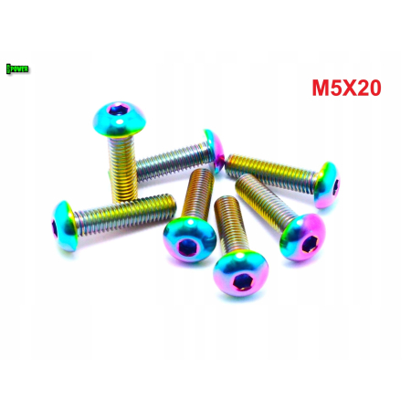 M5x20 śruba tytanowa gr5 iso 7380 śruby tytanowe tytan grade 5