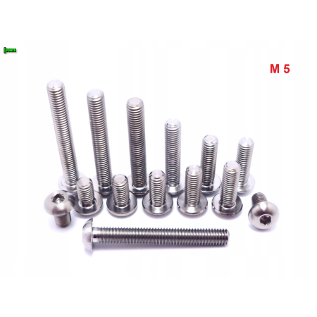 M5x30 śruba tytanowa z łbem kulistym imbusowa iso 7380 śruby tytan grade 5