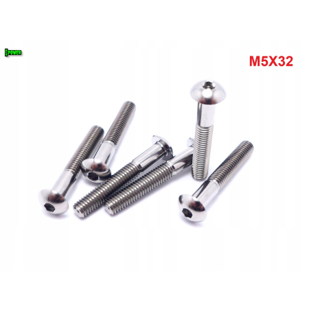 M5x32 śruba tytanowa gr5 iso 7380 śruby tytanowe tytan grade 5