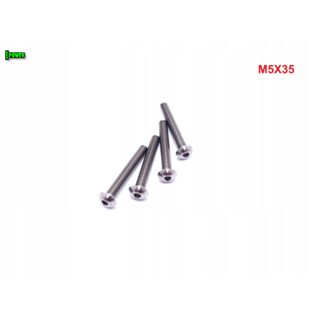 M5x35 śruba tytanowa z łbem kulistym imbusowa iso 7380 śruby tytan grade 5