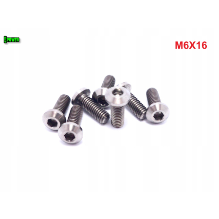 M6x16 śruba tytanowa z łbem kulistym imbusowa iso 7380 śruby tytan grade 5