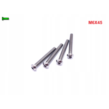 M6x45 śruba tytanowa z łbem kulistym imbusowa iso 7380 śruby tytan grade 5
