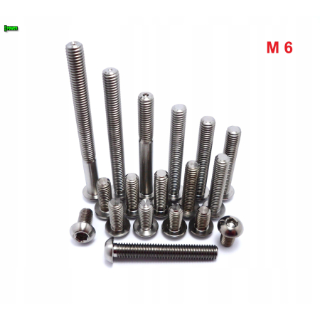 M6x45 śruba tytanowa z łbem kulistym imbusowa iso 7380 śruby tytan grade 5