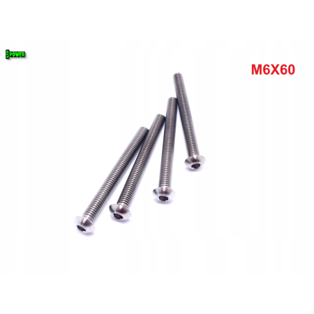 M6x60 śruba tytanowa z łbem kulistym imbusowa iso 7380 śruby tytan grade 5