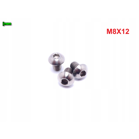 M8x12 śruba tytanowa z łbem kulistym imbusowa iso 7380 śruby tytan grade 5