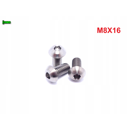 M8x16 śruba tytanowa z łbem kulistym imbusowa iso 7380 śruby tytan grade 5