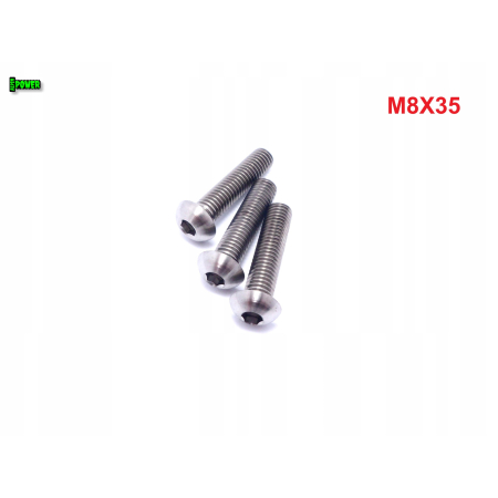 M8x35 śruba tytanowa z łbem kulistym imbusowa iso 7380 śruby tytan grade 5