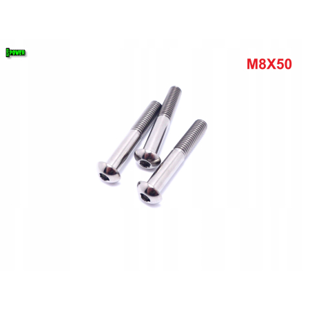 M8x50 śruba tytanowa z łbem kulistym imbusowa iso 7380 śruby tytan grade 5