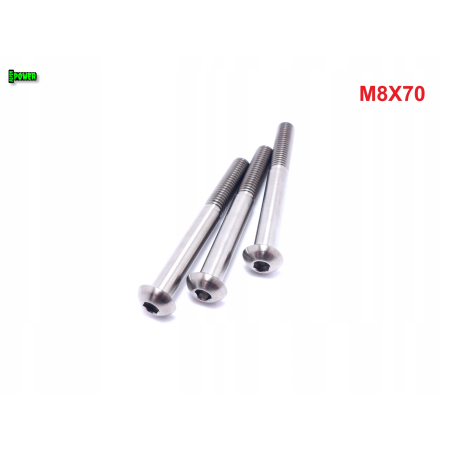 M8x70 śruba tytanowa z łbem kulistym imbusowa iso 7380 śruby tytan grade 5