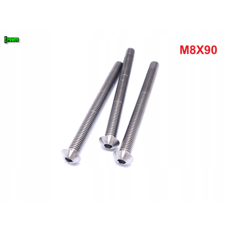 M8x90 śruba tytanowa z łbem kulistym imbusowa iso 7380 śruby tytan grade 5