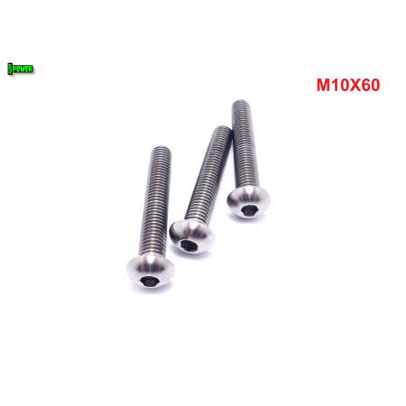M10x60 śruba tytanowa z łbem kulistym imbusowa iso 7380 śruby tytan grade 5