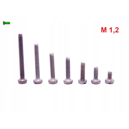 M1,2x4 śruba din 84 iso1207 tytanowa z łbem walcowym płaskim śruby tytanowe