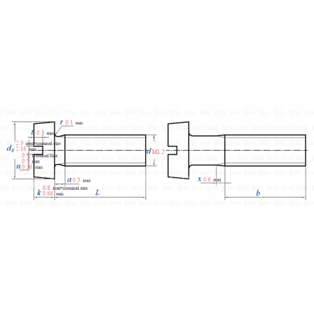 M1,2x5 śruba din 84 iso1207 tytanowa z łbem walcowym płaskim śruby tytanowe