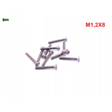 M1,2x8 śruba din 84 iso1207 tytanowa z łbem walcowym płaskim śruby tytanowe