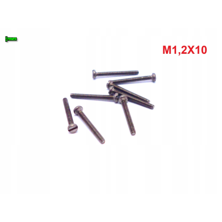 M1,2x10 śruba din 84 iso1207 tytanowa z łbem walcowym płaskim śruby tytanow